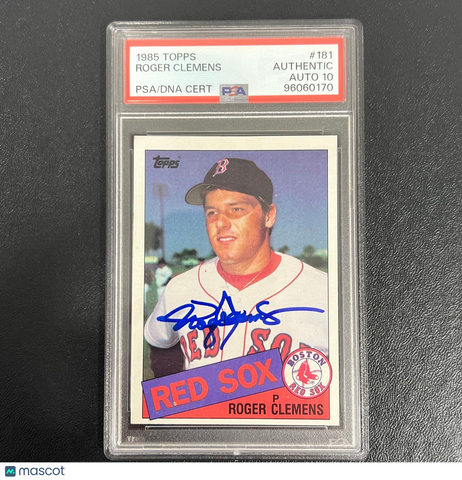 1985 Topps #181 Roger Clemens Signed Card PSA Slabbed AUTO 10 Red Sox