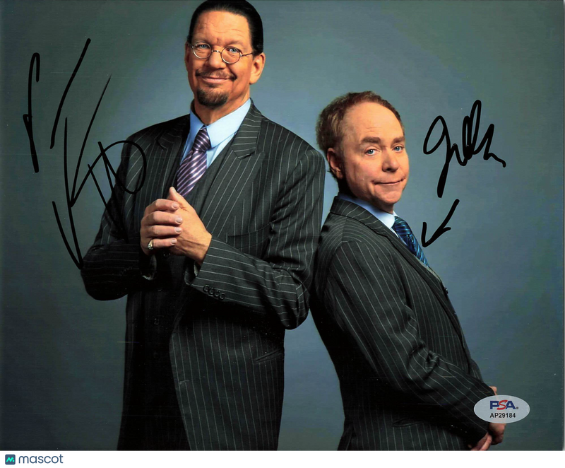 Penn Jillette and Teller Signed 8x10 Photo PSA Autographed