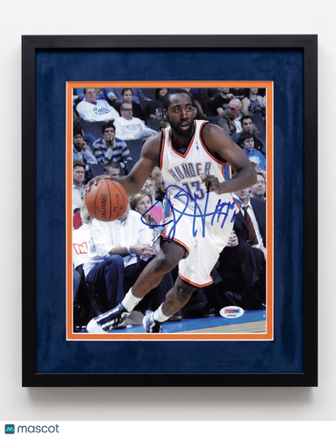 James Harden Oklahoma City Thunder Signed 8x10 Custom Framed Photo PSA Auth