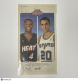 Caron Butler and Manu Ginobli Heat & Spurs Signed Basketball 12.5x22.5 Photo