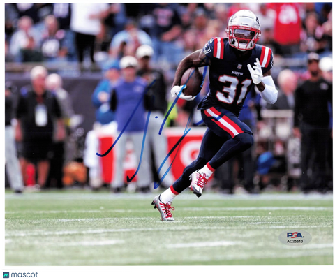 Jonathan Jones Signed New England Patriots Football 8x10 Photo PSA Autographed