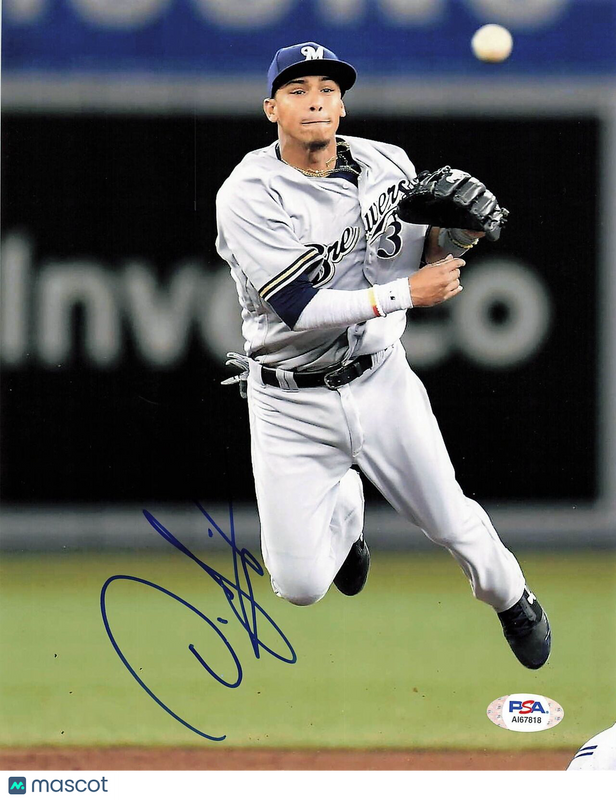 Orlando Arcia signed 8x10 photo PSA/DNA Milwaukee Brewers Autographed