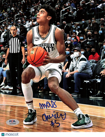MAX CHRISTIE Signed 8x10 photo PSA/DNA Michigan State Autographed