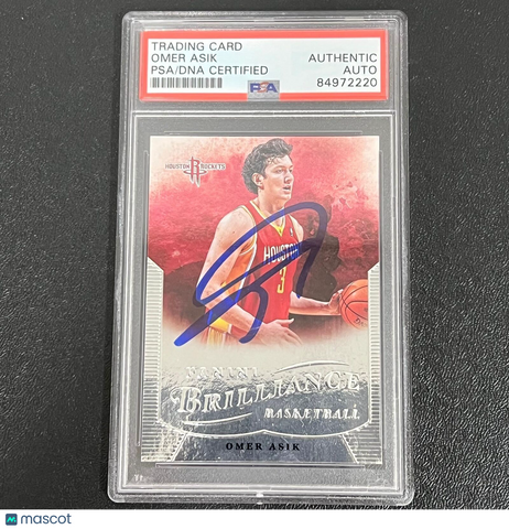 2012-13 Panini Brilliance #75 Omer Asik Signed Card AUTO PSA Slabbed Rockets