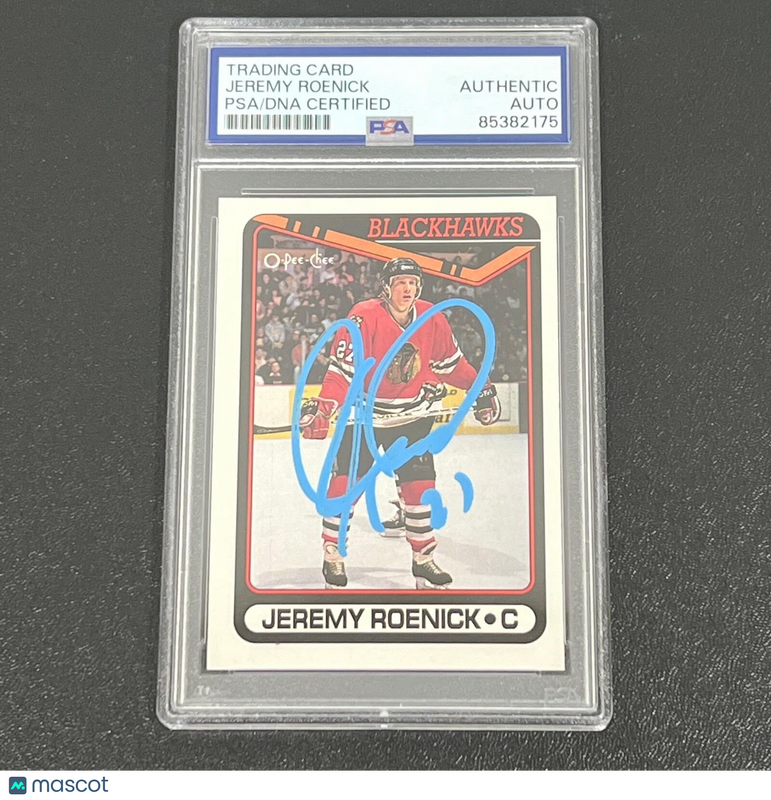1990 O Pee Chee #7 Jeremy Roenick Signed Card AUTO PSA slabbed Blackhawks