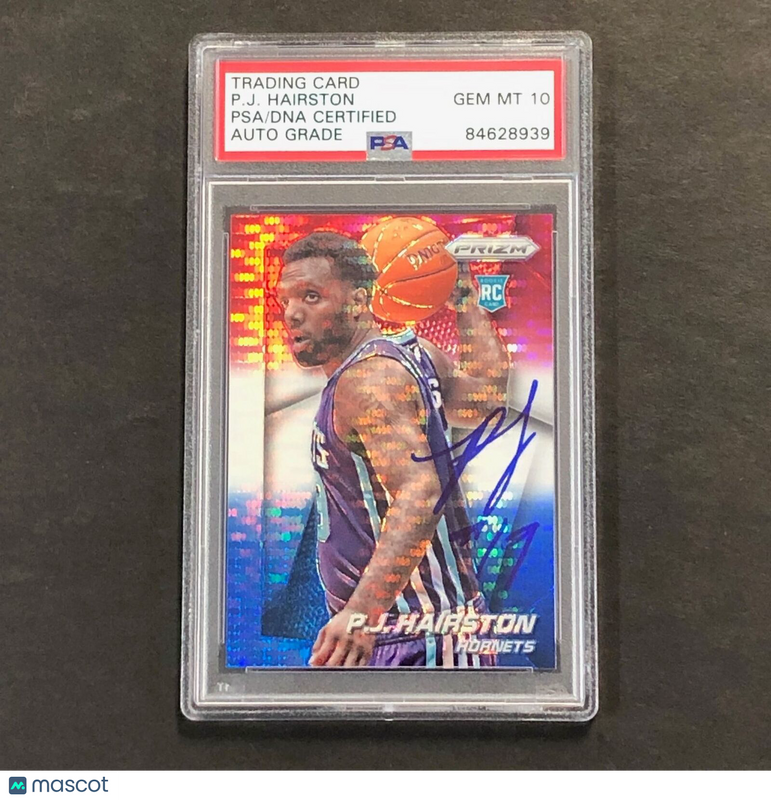 2014-15 Panini Prizm Red White and Blue #272 PJ Hairston Signed Card AUTO GRADE