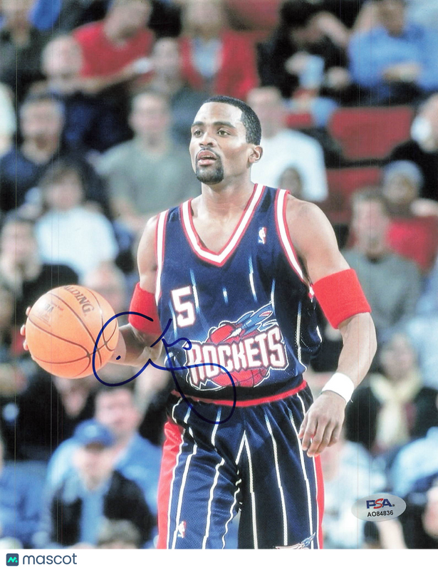 Cuttino Mobley Houston Rockets Signed Basketball 8x10 Photo PSA