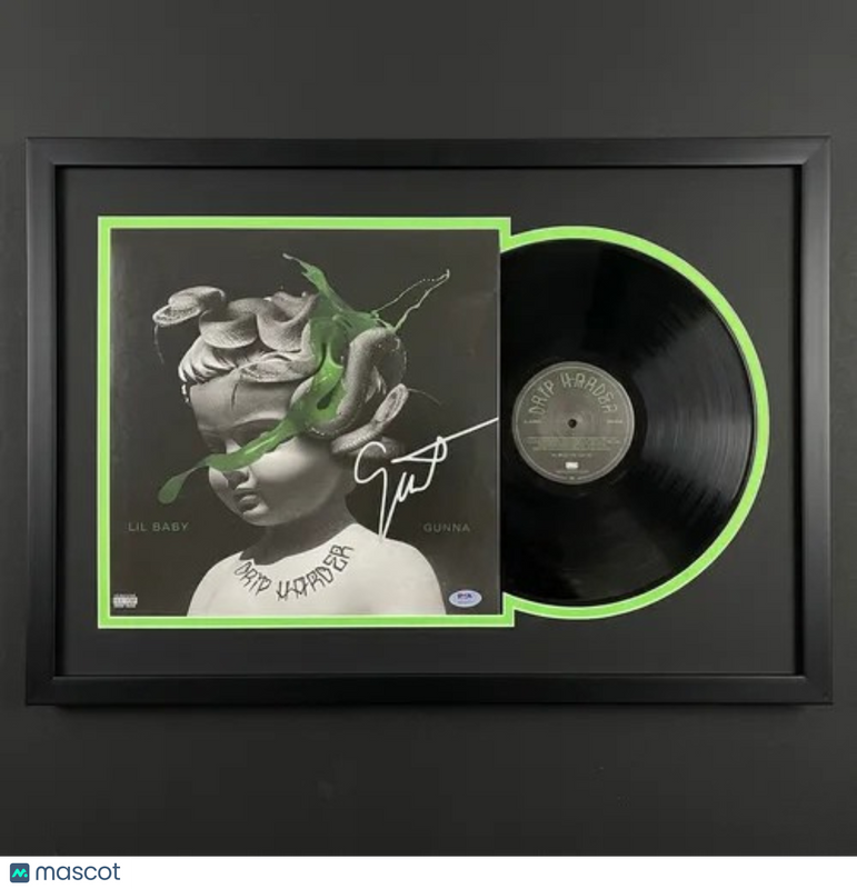 Gunna Signed Drip Harder Custom Framed Vinyl PSA Album autographed