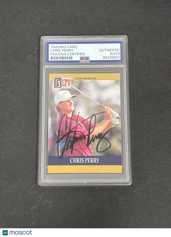 1990 PGA Tour Pro Set #63 Chris Perry Signed Card PSA/DNA Autographed Slabbed Go