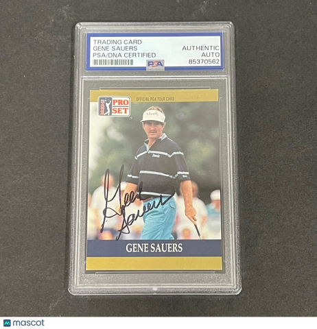 1990 PGA Tour Pro Set #52 Gene Sauers Signed Card PSA/DNA Autographed Slabbed Go