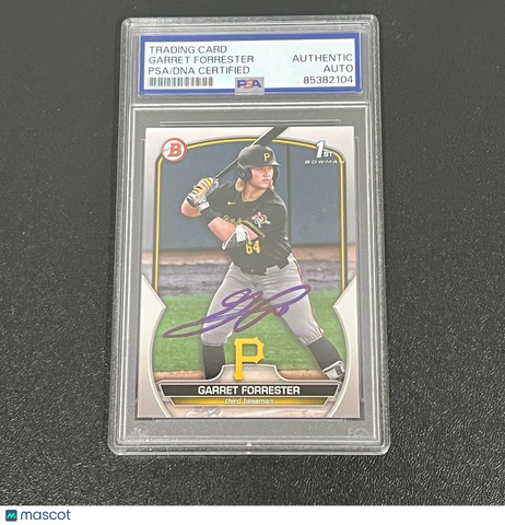 2023 Topps Chrome #BDC-197 Garret Forrester Signed Card AUTO PSA Slabbed Pirates