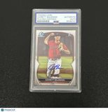 2023 Topps Chrome #BDC-172 Garrett Bauman Signed Card AUTO PSA Slabbed Braves