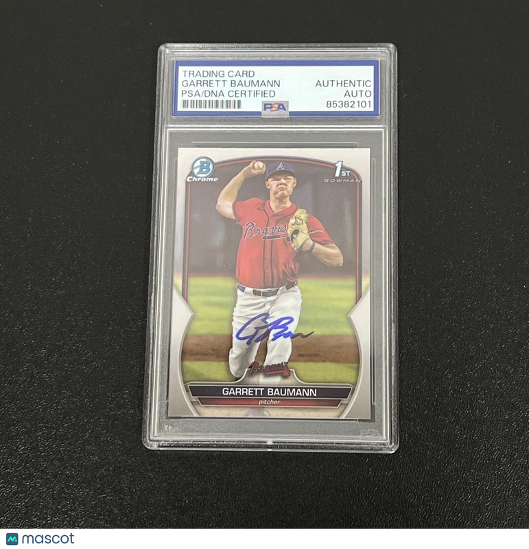 2023 Topps Chrome #BDC-172 Garrett Bauman Signed Card AUTO PSA Slabbed Braves
