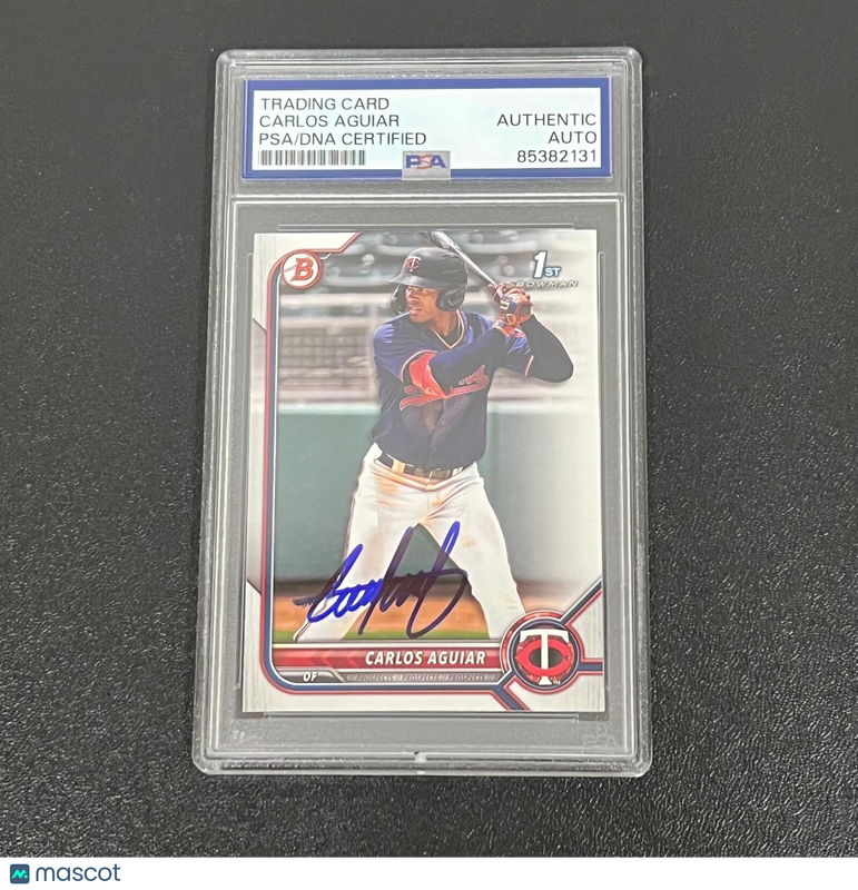 2022 Topps Bowman #BP-1 Carlos Aguiar Signed Card AUTO PSA Slabbed Twins