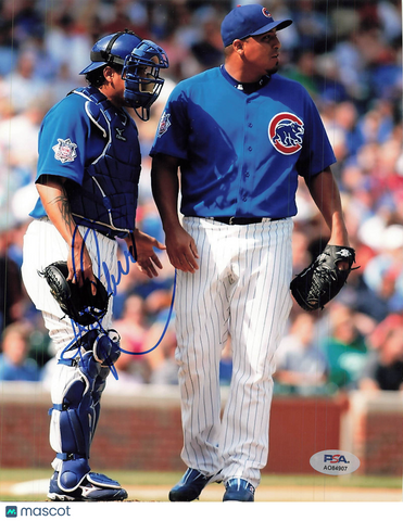 Henry Blanco Chicago Cubs Signed 8x10 Photo PSA