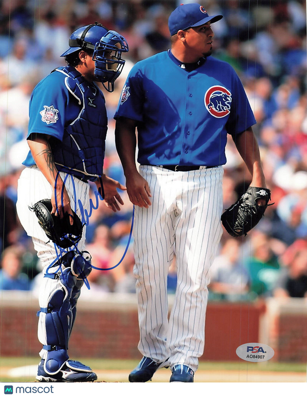 Henry Blanco Chicago Cubs Signed 8x10 Photo PSA