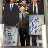 John Wooden, Bill Walton, Kareem Abdul-Jabbar signed 8x10 encapsulated PSA Auto