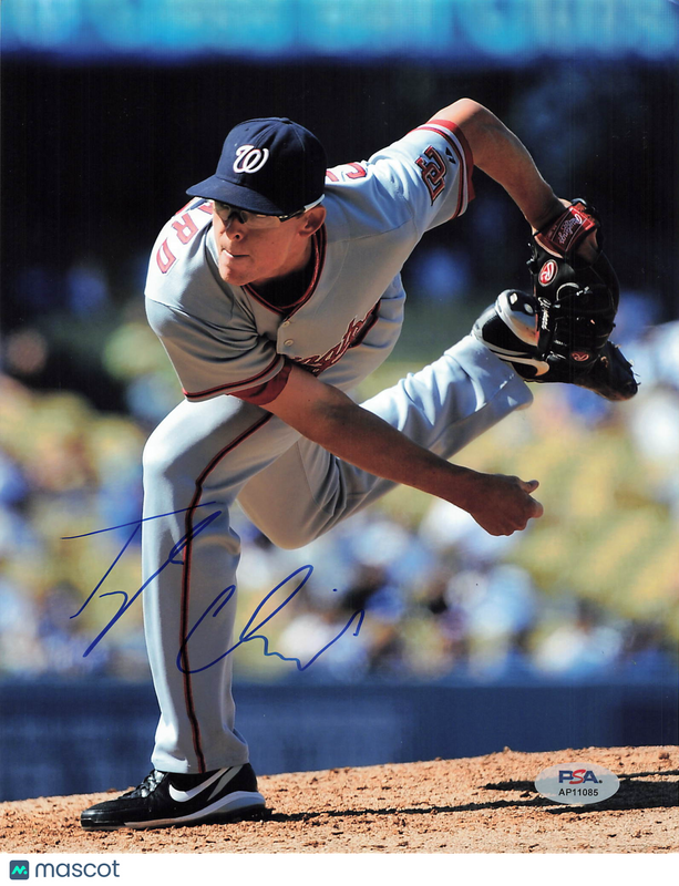 Tyler Clippard Washington Nationals Signed 8x10 Photo PSA