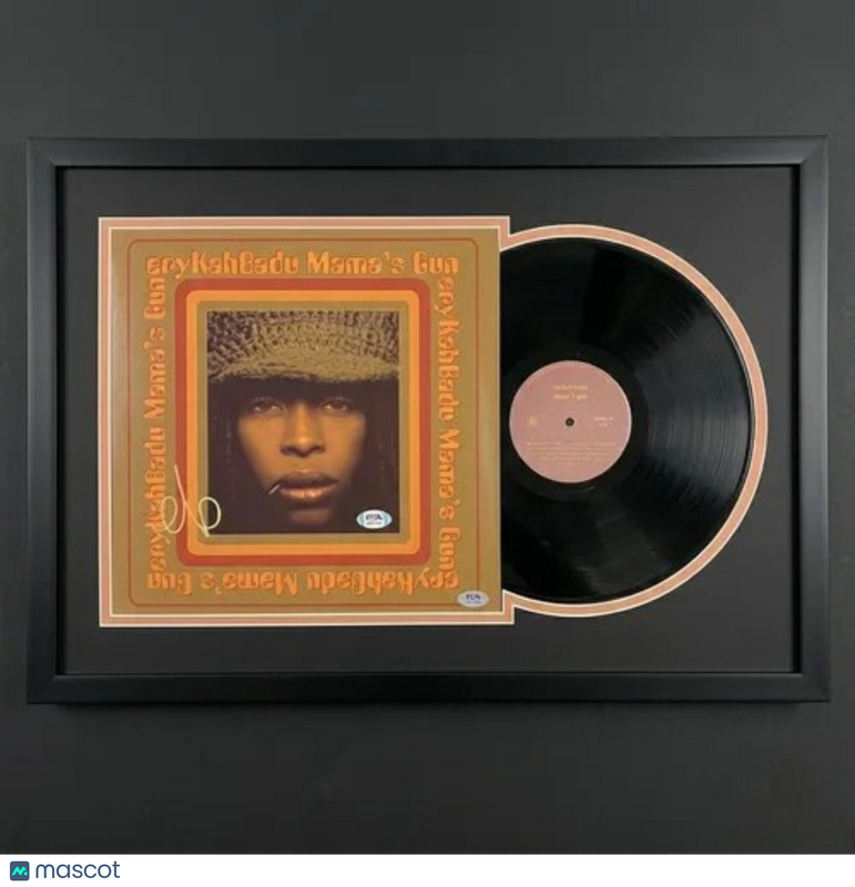 Erykah Badu Signed Mama’s Gun Custom Framed Vinyl PSA Album Autographed