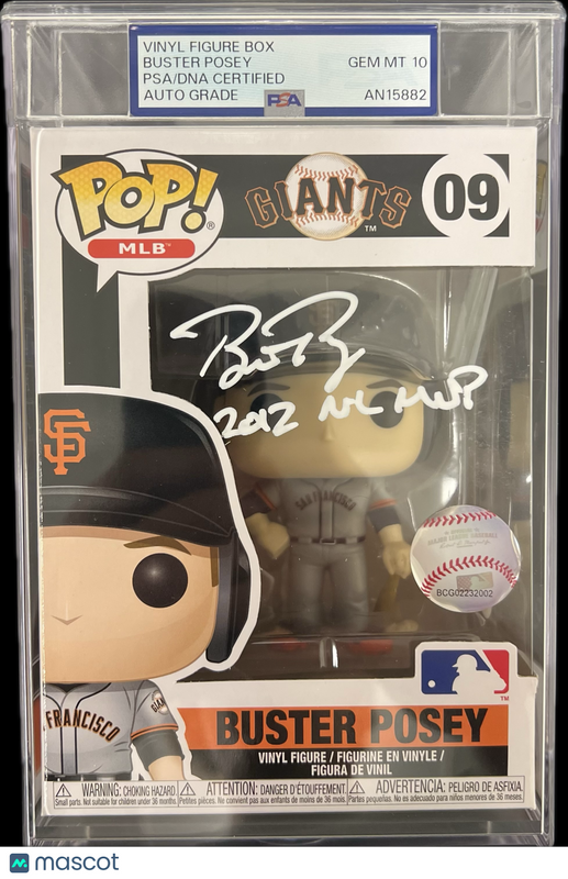 Buster Posey Signed Baseball #09 Funko Pop PSA Encapsulated Autographed
