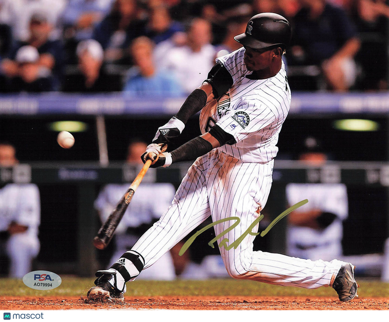 Raimel Tapia Colorado Rockies Signed 8x10 Photo PSA