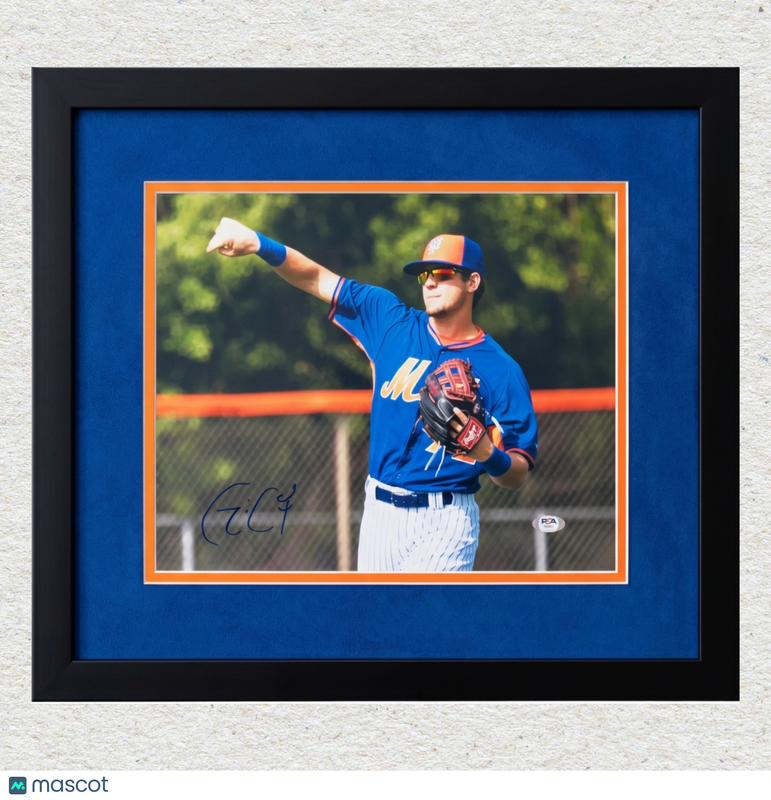Gavin Cecchini New York Mets Signed 11x14 Custom Framed Photo PSA