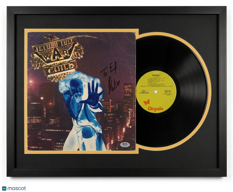 Martin Barre Signed Jethro Tull's War Child Custom Framed Vinyl Album PSA