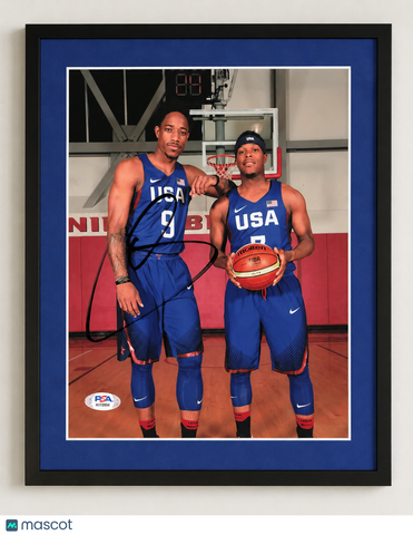 Demar DeRozan Team USA Signed Basketball 8x10 Custom Framed Photo PSA
