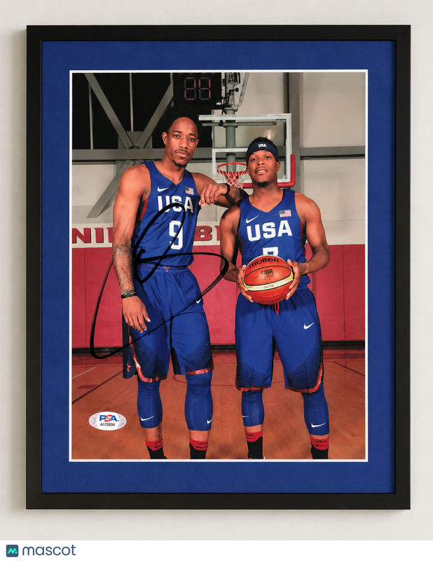 Demar DeRozan Team USA Signed Basketball 8x10 Custom Framed Photo PSA