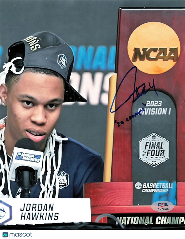 Jordan Hawkins Signed 8x10 photo PSA/DNA UConn Autographed