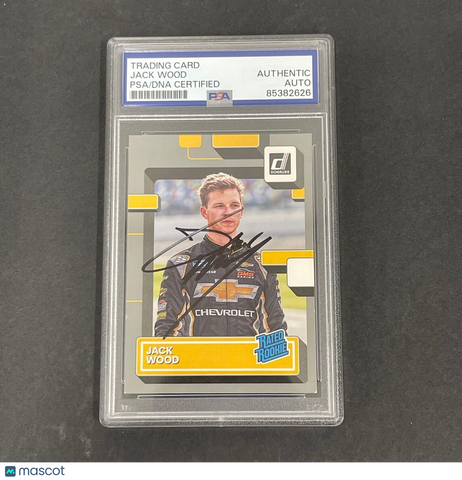 2023 Panini Donruss Racing #31 Jack Wood Signed Card PSA Slabbed Nascar