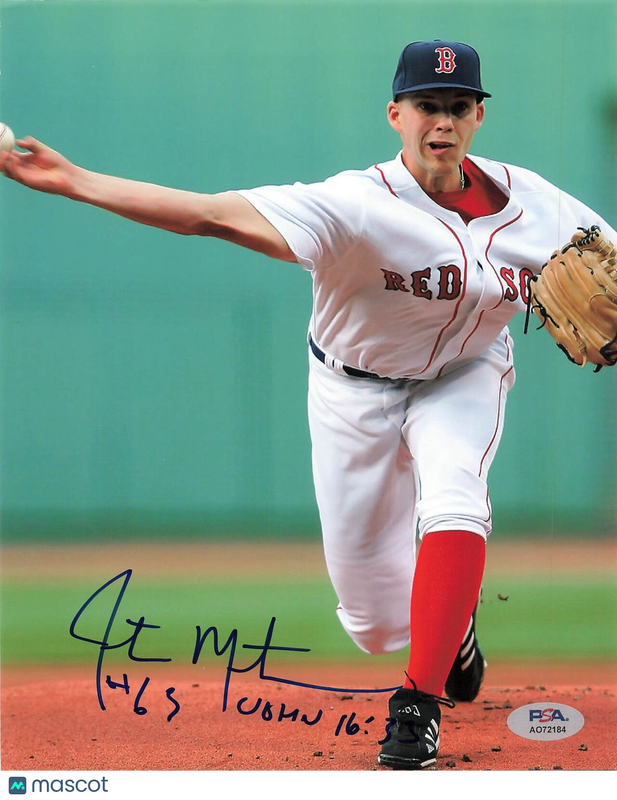 JUSTIN MASTERSON signed 8x10 photo PSA/DNA Boston Red Sox Autographed