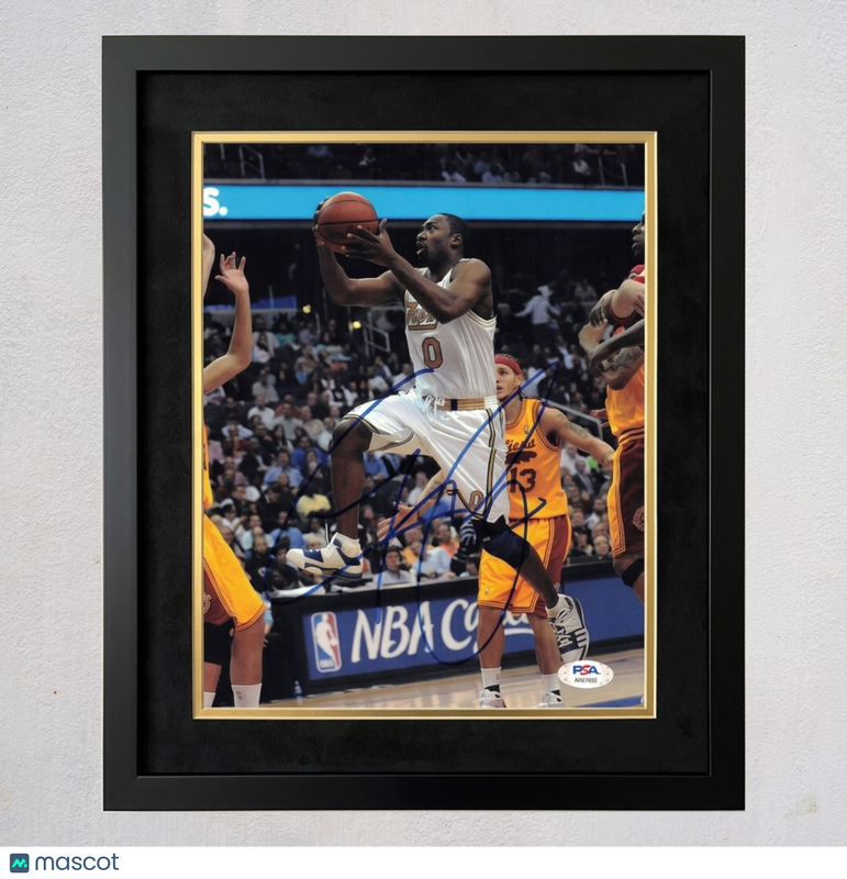 Gilbert Arenas Washington Wizards Signed Basketball 8x10 Custom Framed Photo PSA