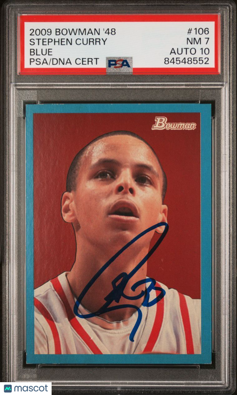 2009 Bowman '48 #106 Stephen Curry Signed Rookie Card PSA 7 AUTO 10 PSA Slabbed