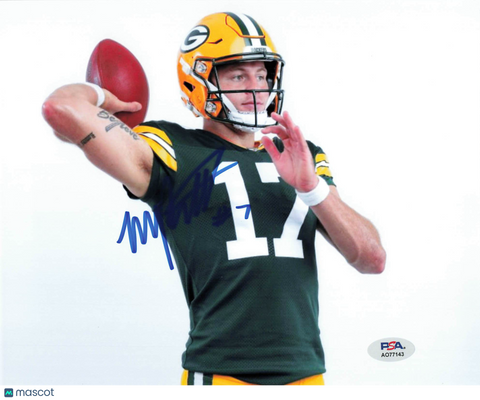 Michael Pratt Signed Green Bay Packers Football 8x10 Photo PSA Autographed