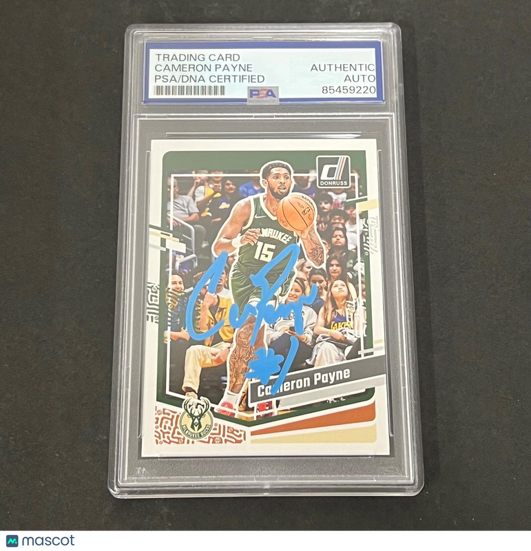 2023-2024 Panini Donruss #7 CAMERON PAYNE Signed Card AUTO PSA Slabbed Milwaukee