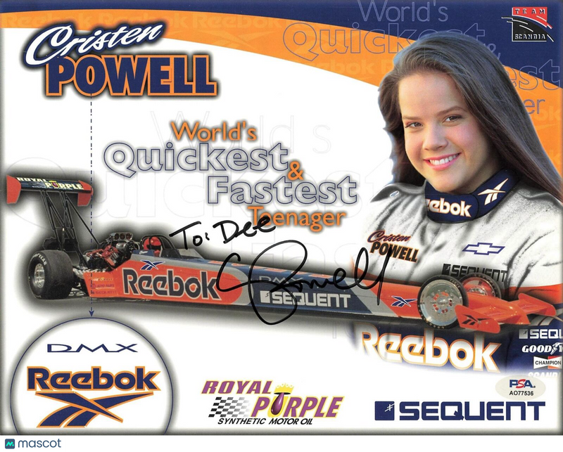 Cristen Powell signed 8 1/2 x 11 photo PSA Autographed NASCAR
