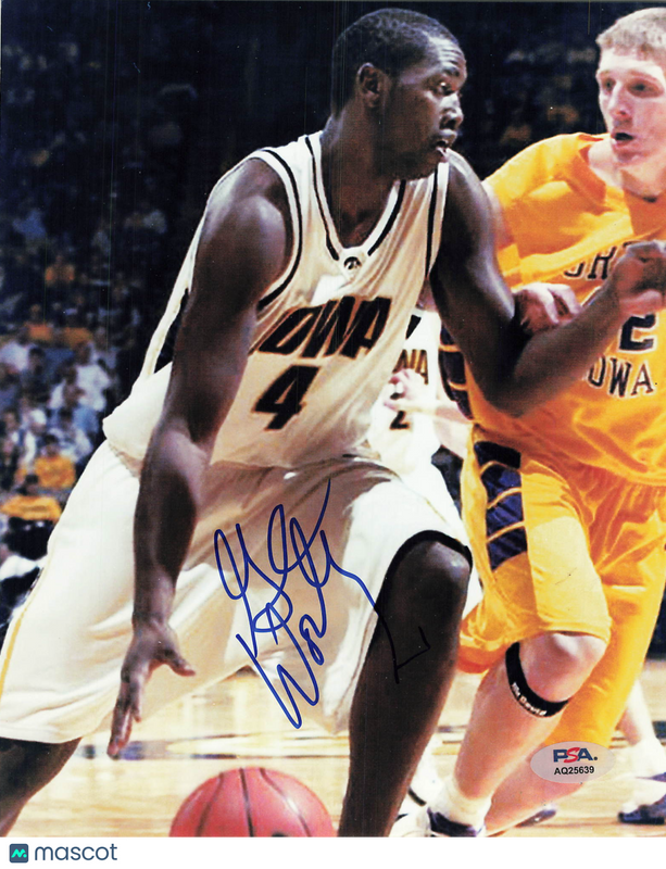 GRANT WORLEY Iowa Hawkeyes Signed Basketball 8x10 Photo PSA