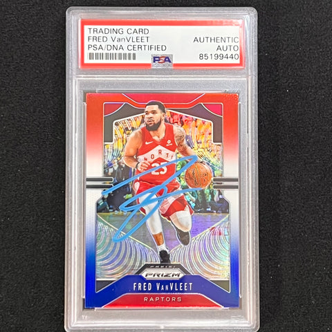 2018-19 Panini Prizm #103 Fred VanVleet Signed Card AUTO PSA Slabbed Raptors