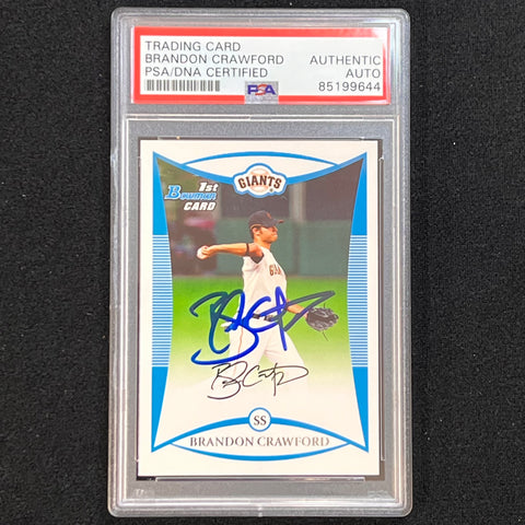 2009 Topps Bowman #BDPP41 First Card Brandon Crawford signed card PSA Auto Slabbed RC Giants