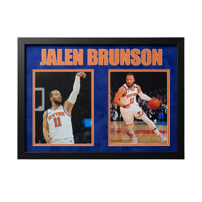 Jalen Brunson Custom Framed New York Knicks Display