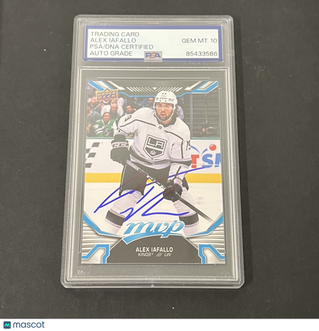 2022-2023 Upper Deck MVP Hockey #94 Alex Iafallo signed card PSA Auto 10