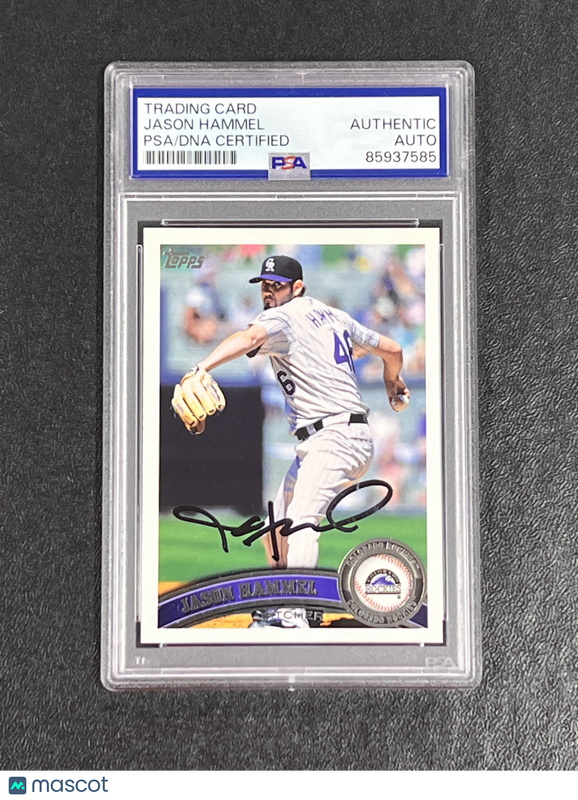 2011 Topps #642 Jason Hammel Signed Card Auto PSA Slabbed Colorado Rockies