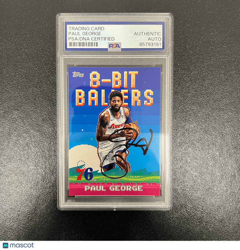 2025 Topps 8-Bit Ballers #8B-7 Paul George Signed Card Auto PSA Slabbed 76ers