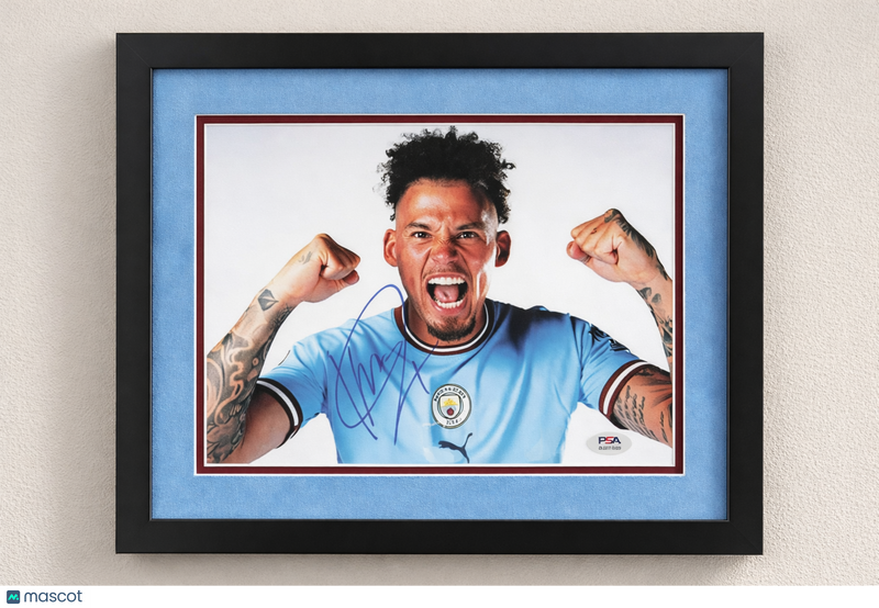 Kalvin Phillips Signed Manchester City Soccer 8x10 Photo Custom Framed PSA