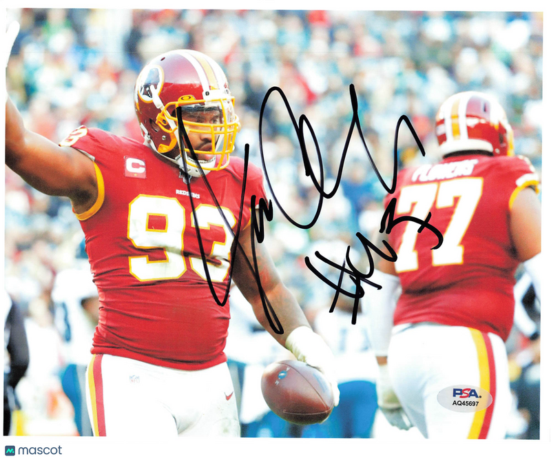 Jonathan Allen Signed Washington Redskins Football 8x10 Photo PSA Autographed