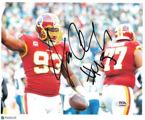 Jonathan Allen Signed Washington Redskins Football 8x10 Photo PSA Autographed