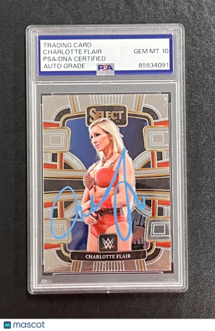 2024 Panini Select WWE Concourse #66 Charlotte Flair Signed Card Auto 10 PSA Sla