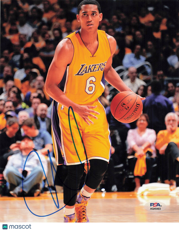 Jordan Clarkson Los Angeles Lakers Signed Basketball 8x10 Photo PSA