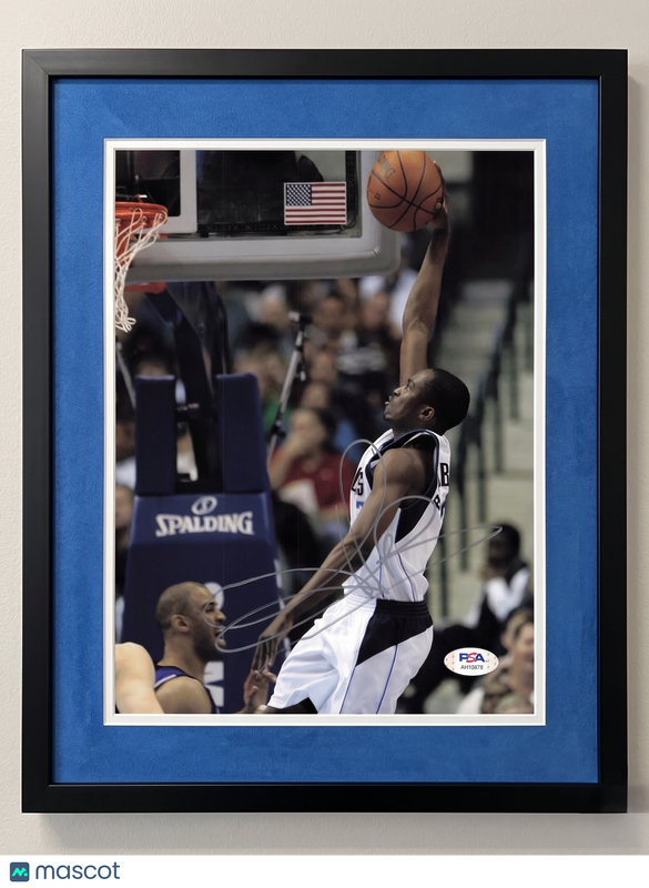 Rodrigue Beaubois Dallas Mavericks Signed 8x10 Custom Framed Photo PSA
